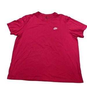 Nike Mens Futura Logo Embroidered Cotton Short Sleeve T-Shirt Pink XXL